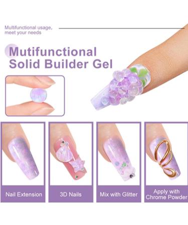 3D Nail Gel 3D Nail Molding Gel | 5 Colors Nail Solid Builder Carving Gel - Non Stick Manicure Set with Carving Pen for Moulding Constructio - Buy Online on GoSupps.com