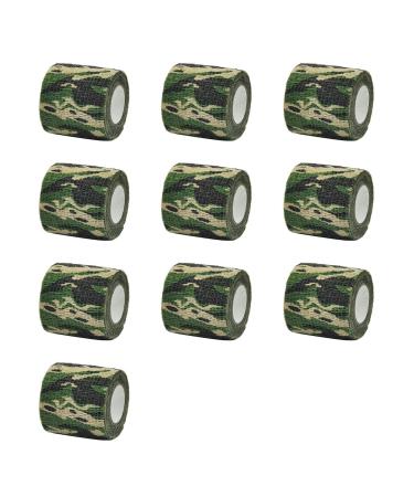 scosao 10 Roll Camouflage Tape Self Adherent Cohesive Bandage Wrap Hidden Tape Stretch Form Camo Wrap Tape for Military Outdoor Tools Equipment Weapons Camo-3