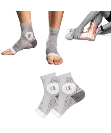 Neuropathy Socks for Men and Women Plantar Fasciitis Socks Soothe Pain Relief Socks for Neuropathy Pain Soothe Relief Compression Socks for Plantar Fasciitis and Ankle Swelling (XL Gray) Gray XL