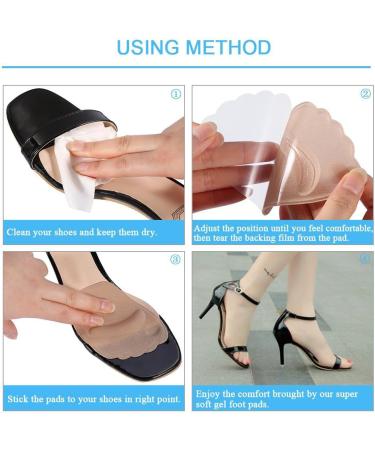 Haofy High Heel Forefoot Insoles - 2 Pairs Gel Cushions for Pain Relief | Anti-Slip Metatarsal Pads for Women - Buy Online on GoSupps.com