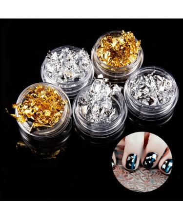 Manicure Irregular Aluminum Foil Nail Paper Gold Silver Nail Decorative Paper Glitter Manicure Paper 12 Cans Gold Silver Manicure Paper - Buy Online on GoSupps.com