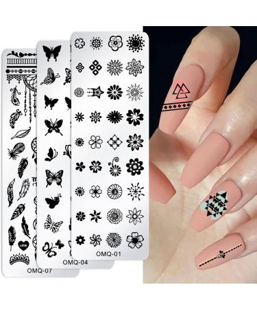 Nail Art for Women - Stainless Steel Christmas Snowflake Templates & DIY Design Stamps - Buy Online on GoSupps.com
