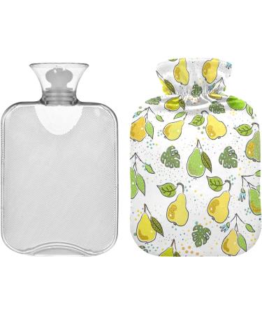 NAANLE Palm Leaf Hot Water Bottle with Cover - 1L for Menstrual Cramps Pain Relief & Heat Therapy | Transparent Design - Buy Online on GoSupps.com