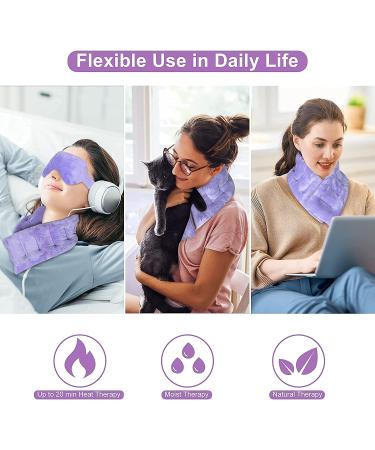 SuzziPad Microwavable Heating Pad for Neck Pain with Heated Eye Mask | Hands-Free Neck Warmer for Stress Relief | Moist Heat Wrap for Pain Relief | Hot & Cold Compress - Buy Online on GoSupps.com