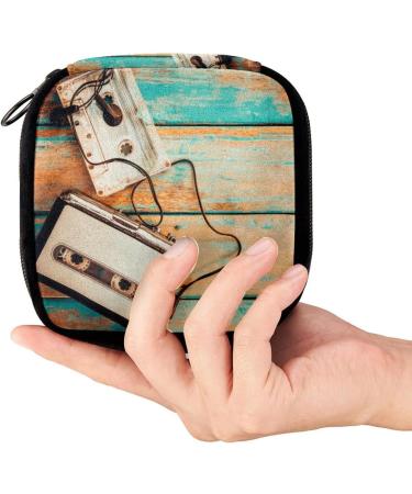 GIAPB Period Bag Sanitary Napkin Storage & Makeup Pouch | Vintage Radio Design | Wooden Background | Color3820 - Buy Online on GoSupps.com