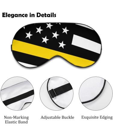 USA Thin Yellow Line Flag Sleep Mask - Adjustable Eye Cover for Sleeping and Travel - Buy Online on GoSupps.com