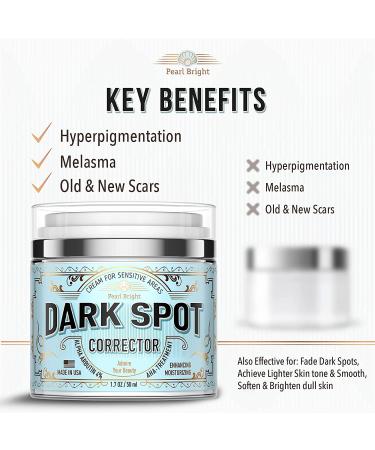PearlBright Dark Spot Remover for Face & Body - Natural Skincare for Sensitive Areas - Made in USA - With Licorice, Mulberry Extract, Arbutin - 1.7oz - Buy Online on GoSupps.com