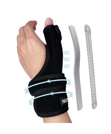 Thumb Brace Left Hand with TFCC Wrist Brace De Quervains Tenosynovitis Brace Carpal Tunnel Wrist Brace Night Support for Trigger Thumb CMC Joint Arthritis Tendonitis Ulnar Wrist Pain Black-Left