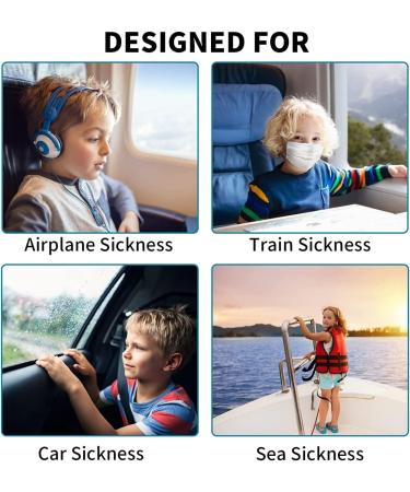 Kids Travel Car Sickness Wristbands - Natural Anti-Nausea Relief - Blue - Motion & Morning Sickness - Buy Online on GoSupps.com