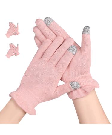 AovYoo 2 Pairs Moisturising Touchscreen Gloves Dry Hands Cotton Gloves for Eczema and Protecting Skin Spa Hand Mask Gloves (M) M 2.0