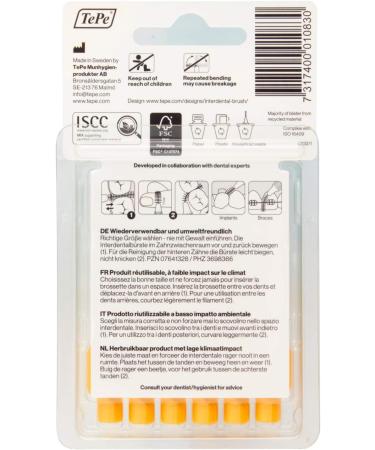 TePe BlistPack Interdental Brushes Yellow 0.7 mm - 6 Pieces | International Shipping Available - Buy Online on GoSupps.com