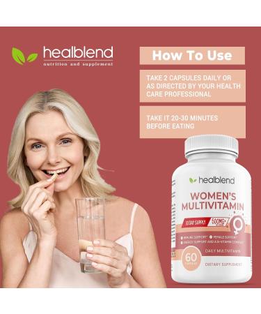 Women's Multivitamin with Biotin (Without Iron) - 20 Essential Vitamins and Minerals Supports General Health Energy & Immunity - 60 Capsules (2) - Buy Online on GoSupps.com