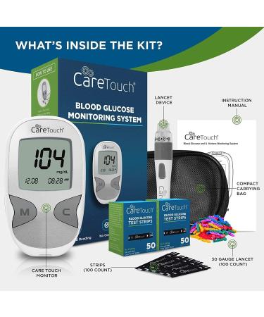 Blood Glucose Monitor Kit | Diabetes Testing with Glucometer, Test Strips, Lancing Device, Lancets | Travel Case for Diabetic Supplies - Buy Online on GoSupps.com