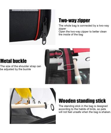 Zerodis Bird Travel Carrier with Perch Parrot Travel Cage Plastic Transparent Parrot Breathable Lightweight Bag for Cockatiels Grey Parrot - Buy Online on GoSupps.com