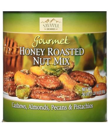 Savanna Orchards Gourmet Honey Roasted Nut Mix - Cashews, Almonds, Pecans, and Pistachios (30 oz) - Delicious and Nutritious Snack Mix - Buy Online on GoSupps.com