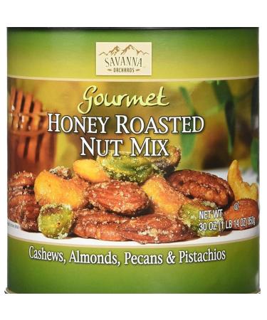 Savanna Orchards Gourmet Honey Roasted Nut Mix - Cashews, Almonds, Pecans and Pistachios (30 oz)