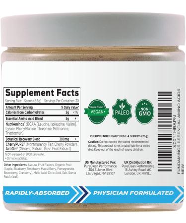 FUNDAMINOS-Vegan EAA/BCAA s Botanically Boosted Best-Tasting Great Value Nothing Artificial Â  Physician-Formulated Clinically-Proven Since 2008 (30 servings) - PureClean Performance - Buy Online on GoSupps.com