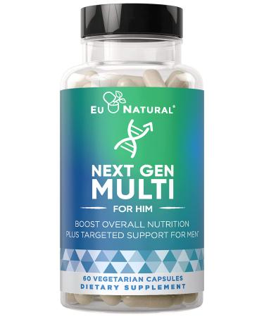 Next Gen Multi for Him Advanced Men s Multivitamin Supplement  26-in-1 Multiblend for Beard & Hair Growth Men s Reproductive Health Metabolism Heart Skin Prostate Support More  60 Veg Capsules