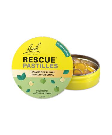 RESCUE Apple Mint Lozenges Natural Emotional Wellness 5 Original Bach Flowers Ideal for Travel Daily Stress Sugar Free 50g Box