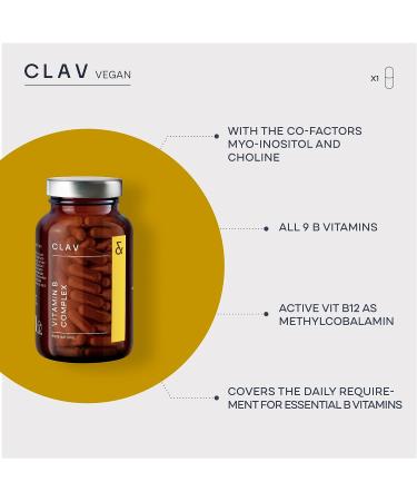 Vegan Vitamin B Complex - 120 Capsules for 120 Days - Energy Support with B1, B2, B3, B5, B6, B12, Biotin & Folic Acid - Myo-Inositol & Choline for Metabolism Boost - Buy Online on GoSupps.com