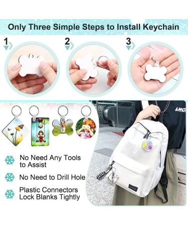 120Pcs Sublimation Keychain Blanks Bulk with Keyrings | DIY MDF Blanks | Double-Sided Printed Heat Transfer | 4 Shape Sublimation Blank Keychain - Buy Online on GoSupps.com