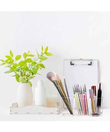 Clear Makeup Brush Holder Organizer - 3 Slot Cosmetic Brushes Storage - Buy Online on GoSupps.com