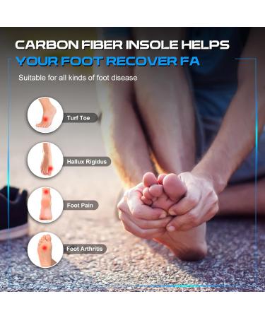2 Pairs Carbon Fiber Insoles for Men & Women | 9.64" Rigid Footplate for Hallux Rigidus & Toe Pain Relief | Ideal for Sports & Trekking - Buy Online on GoSupps.com