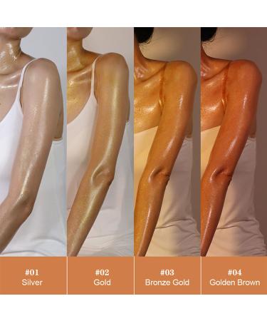 Shimmer Body Oil & Highlighter Makeup - Bronze Gold Liquid Illuminator for Face & Body - Buy Online on GoSupps.com