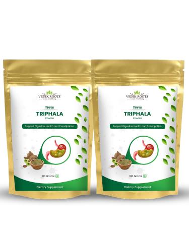 VEDIKROOTS Bhumi Amla Powder/Churn - Organic and Pure Ingredient Extract for Healthy Liver Functioning and Digestive Strength Enriched with Essential Nutrients (200 g (Pack of 2) Triphala)