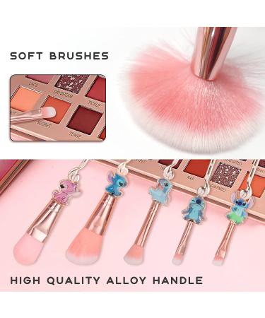 Stitch Makeup Brush Set 5Pcs with Storage Bag - Cartoon Theme Cosmetic Brushes for Face & Eyes - Birthday Gift for Girls & Women (Style 4) - Buy Online on GoSupps.com
