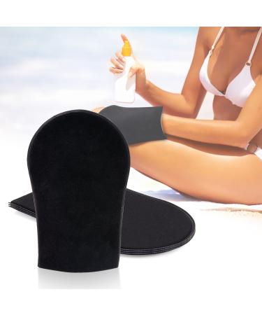 Noverlife Self Tanning Mitts Set - Premium Exfoliating Tan Applicator Kit for Back, Face, Body - 2 Pair Black Washable Gloves for Sunless Lotion, Cream, Spray Tanner - Soft, Durable Palm Mitts Included - 4pcs - Buy Online on GoSupps.com