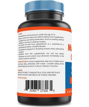 Nova Nutritions Magnesium Chloride 520mg - 120 Tablets for Healthy Nervous System Support - Buy Online on GoSupps.com