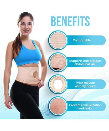 Belt Abdominal Stoma Binder - Adjustable Ileostomy Colostomy Support Belt for Men & Women | Post Operative Hernia Support - X-Large - Buy Online on GoSupps.com