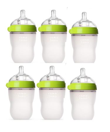 Comotomo Natural Feel 8oz. Bottle 6 Pack - Green