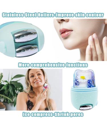 EDSONWADE Ice Roller for Face and Eyes - Natural Skin Tightening Tool with Silicone Molder - Reduce Eye Bags and Enhance Elasticity - Cryotherapy Beauty Treatment in Blue - Buy Online on GoSupps.com
