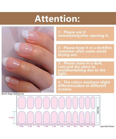  Hebterrka Set of 20 semi-cured gel nail strips for French manicures easy to use and remove - Buy Online on GoSupps.com