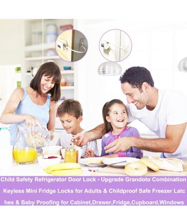 Child Safety Refrigerator Door Lock-Grandoto Combination Keyless Fridge Locks for Childproof Safe Freezer Latches & Baby Proofing for Cabinet Drawer Fridge Cupboard Windows (1P White) 1 White - Buy Online on GoSupps.com