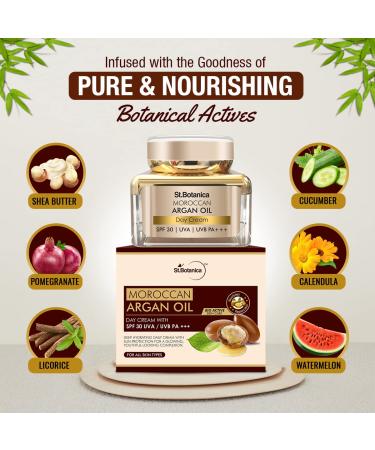 StBotanica Moroccan Argan Oil Day Cream with SPF 30 | Glowing Skin & Youthful Complexion | 50g - Buy Internationally - Buy Online on GoSupps.com