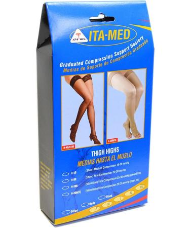 ITA-MED Sheer Compression Stockings 23-30 mmHg Thigh High Closed Toe X-Large Beige - Buy Online on GoSupps.com