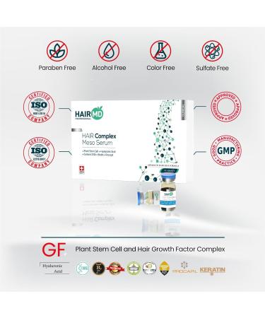 HairMD Clinical Hair Complex Meso Serum Hair Growth Serum 10Pcs 6ml Vials Scalp Treatment Ideal for Hair Transplant Home Application Activates Hair Follicles Promotes New Hair Growth - Buy Online on GoSupps.com