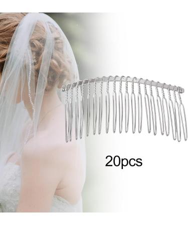 Milageto 20x Bridal Hair Comb Clip Bridal Wedding Combs Hair Accessories Metal Wire Hair Combs for Prom Carnival Festival Party Silver - Buy Online on GoSupps.com