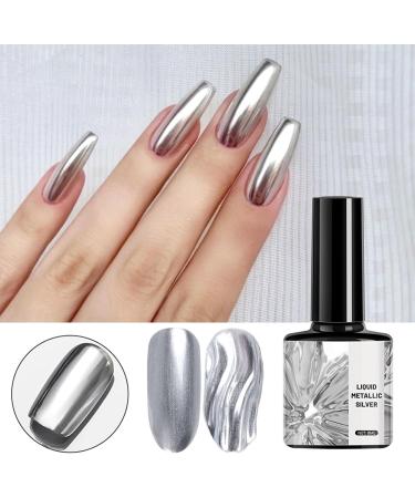 Metal Gel Nail Polish - Mirror Silver Metallic Nail Polish Painting Drawing Gel Polish Nail Art - 3D Metal Painting Nail Gel - Drawing Mirror Nail Gel Polish - Nail Painting Gel DIY Nail Manicure - Buy Online on GoSupps.com