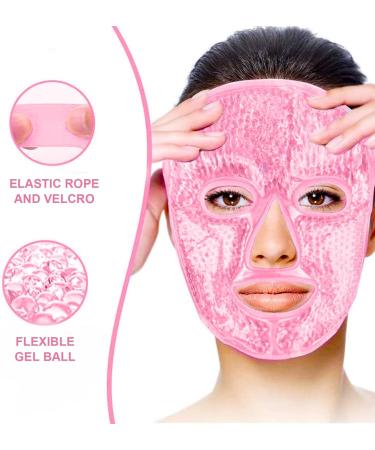 MUNSKT Cooling Mask Gel Beads Hot & Cold Soothing Therapy Reusable Ice Mask with Elastic Band for Migraine Sinus Pain Inflammation Face Puffiness Dry Eyes Headache Hangover - Buy Online on GoSupps.com