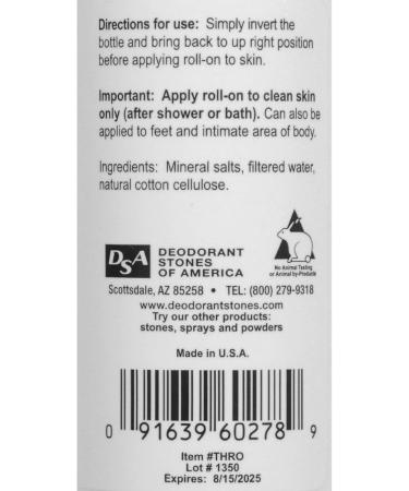 Buy Thai Deodorant Stone Crystal Mist Roll-On 3 oz - Natural Long-Lasting & Eco-Friendly | International Shipping - Buy Online on GoSupps.com
