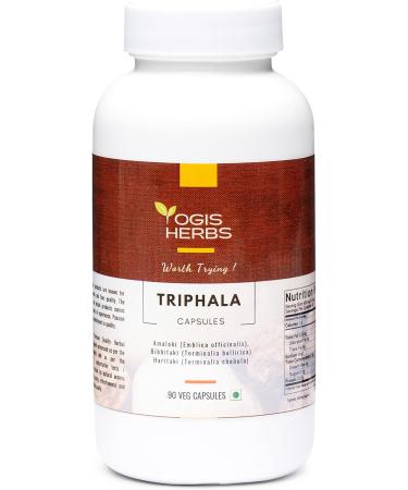 YOGIS HERBS Triphala Capsules Amalaki (Emblica officinalis) Bibhitaki (Terminalia bellirica) and Haritaki (Terminalia chebula) 90 Veg Capsules - Buy Online on GoSupps.com