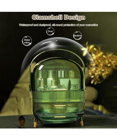 Galat e Retro Series 180 Rotatable Wearable Makeup Organizer | Dust-Tight Cosmetic Storage Box with 2 Drawers & Handle - Retro Green - Buy Online on GoSupps.com