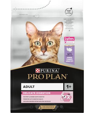 PRO PLAN Adult 1+ Delicate Digestion Turkey Dry Cat Food 3kg - Buy Online on GoSupps.com