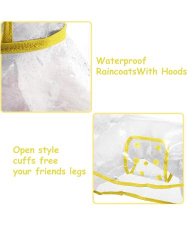 Shop Petcute Waterproof Dog Raincoat - Transparent PVC Hooded Design for Medium & Large Dogs - Breathable Button Closure - Yellow - Buy Online on GoSupps.com