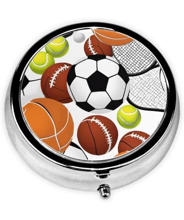 Round Pill Box - 3 Compartment Mini Decorative Travel Organizer for Vitamins & Medicine | Portable Purse Size - Buy Online on GoSupps.com