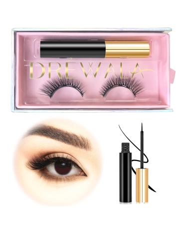 Magnetic Eyelashes Kit Natural Look Premium Short Fake Lashes Glueless Cat Eye False Eyelashes Reusable 3D Faux Mink Lash with Magnetic Eyeliner Stylish